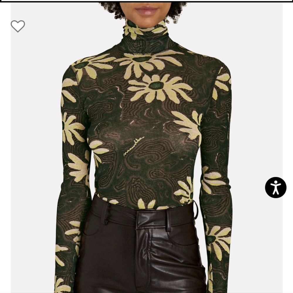 Iso Nanushka Harri Mesh Floral Turtleneck Gem